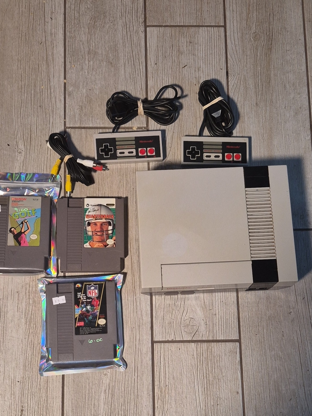 Nintendo Nes Gray Retro Gaming Console with Two Black-Gray Wired Controllers